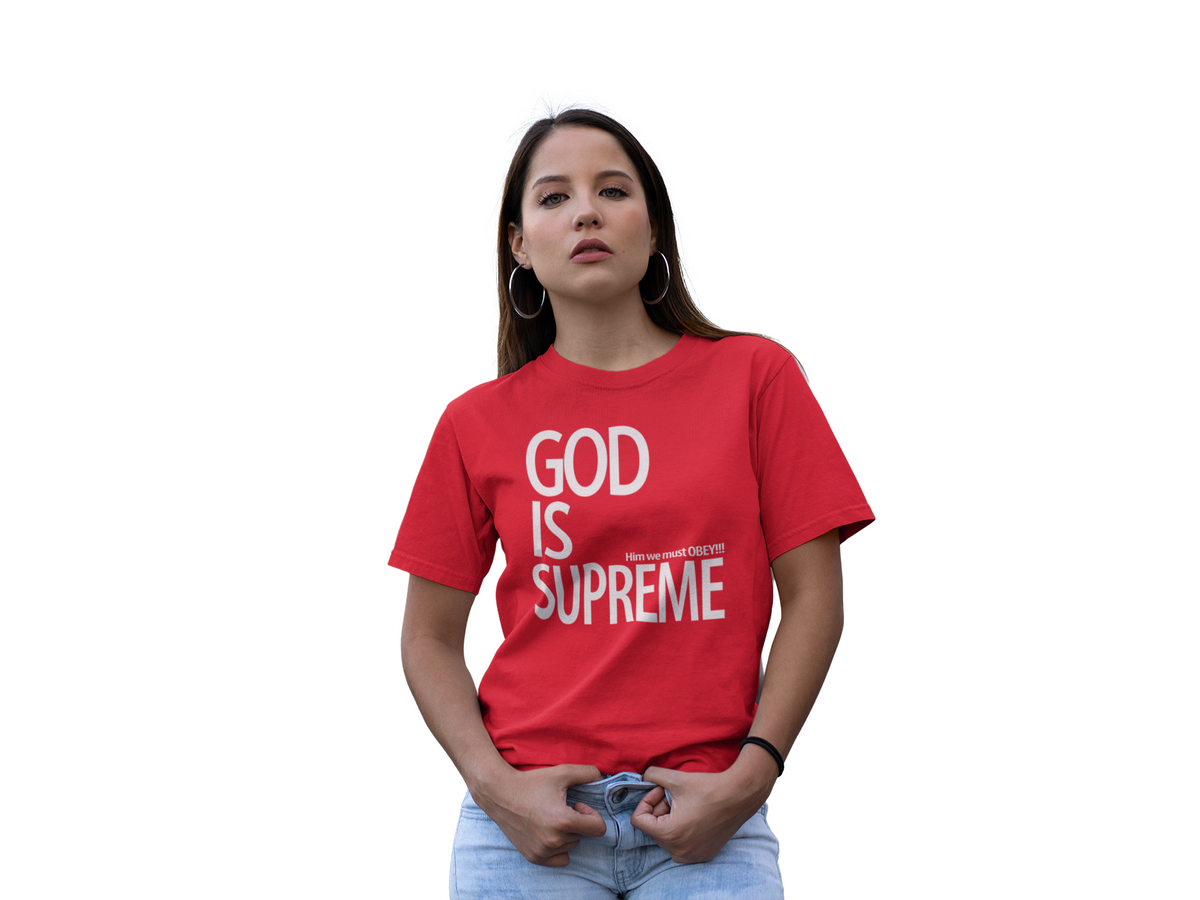 God is Supreme Original White Logo /Red Tee – God Is Supreme