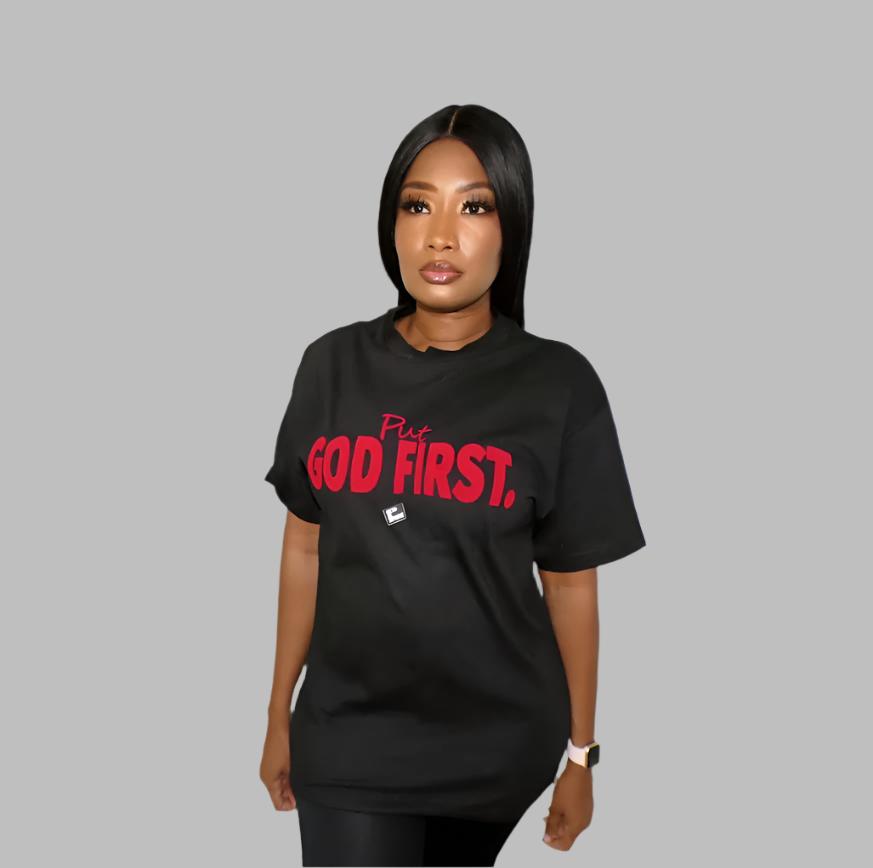 Put God First with Box /Red / Black T-shirt