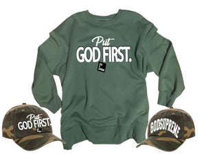 Put God First Dad Hat (Military Green)