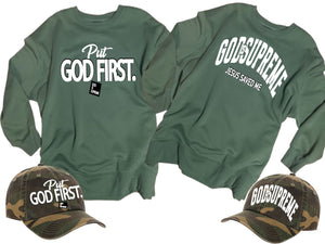 Put God First Dad Hat (Military Green)