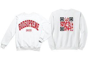 God is Supreme Sayless Unisex White Sweatshirt