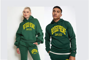 God is Supreme Sayless /Yellow and Green Hoodie Joggers Sets