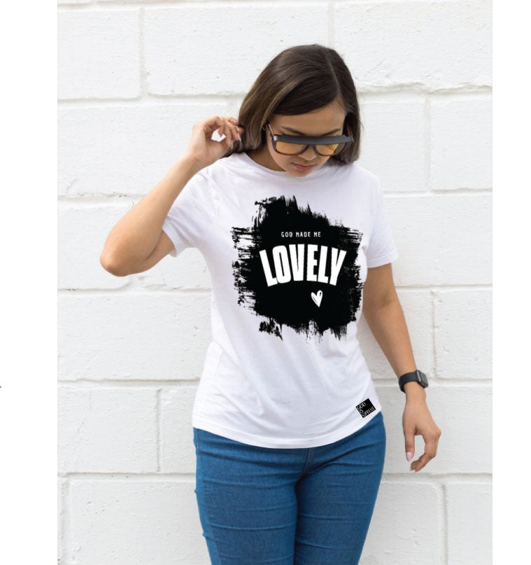 God Made Me Lovely/ White Christian T-shirt