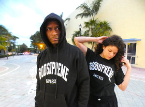 God is Supreme Sayless /Christian White and Black Hoodie