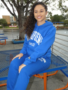 God is Supreme Sayless /Christian White and Royal Blue Hoodie