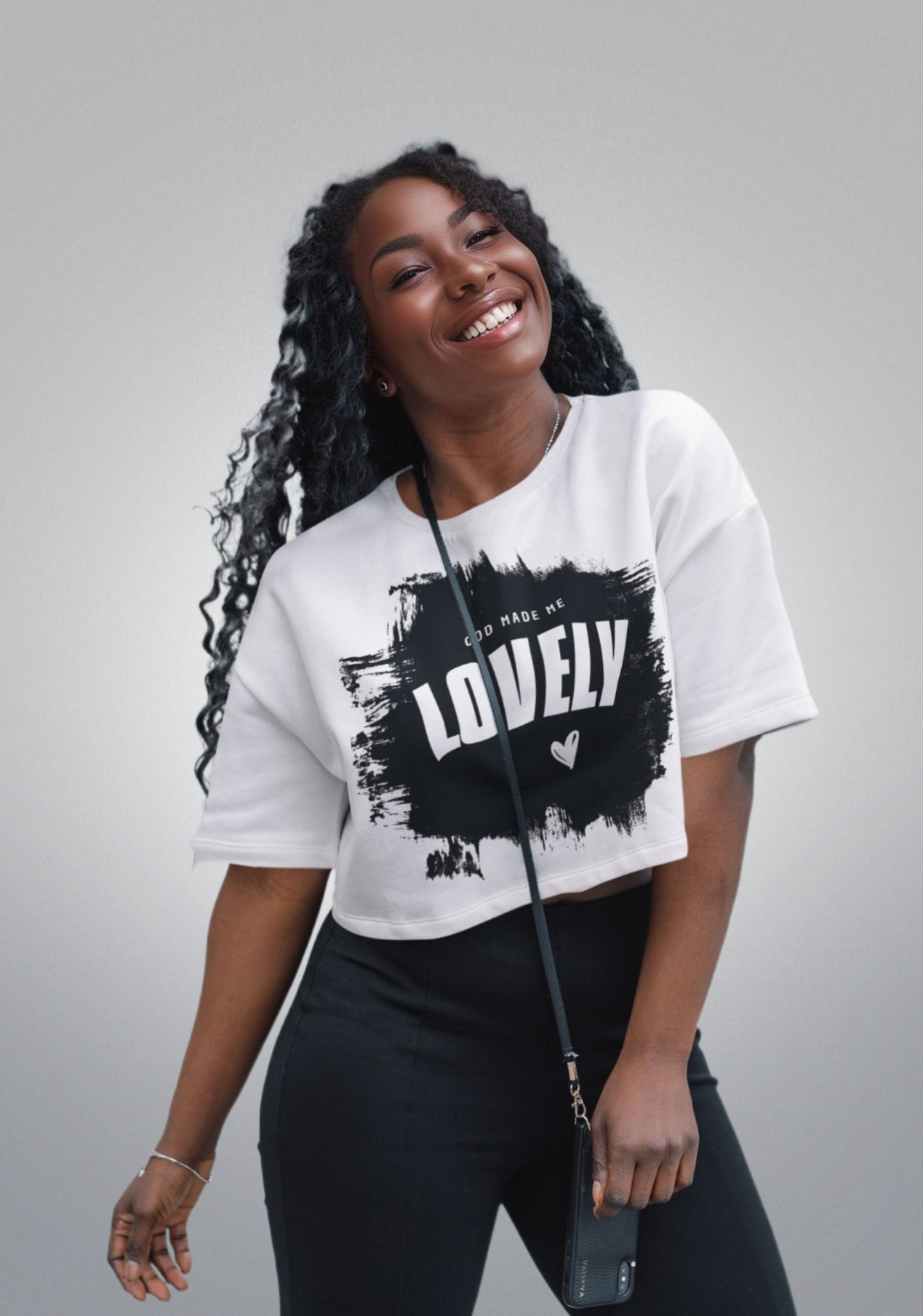 God Mad Me Lovely Women's Cropped Top (White)