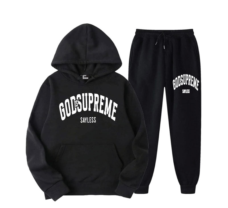 God is Supreme Sayless /Christian White and Black Hoodie