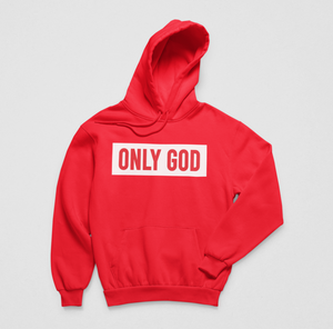 Only God (White Print) Red Hoodie