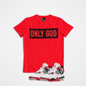 Only God (Black  Print)/ Red T-shirt