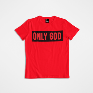 Only God (Black  Print)/ Red T-shirt