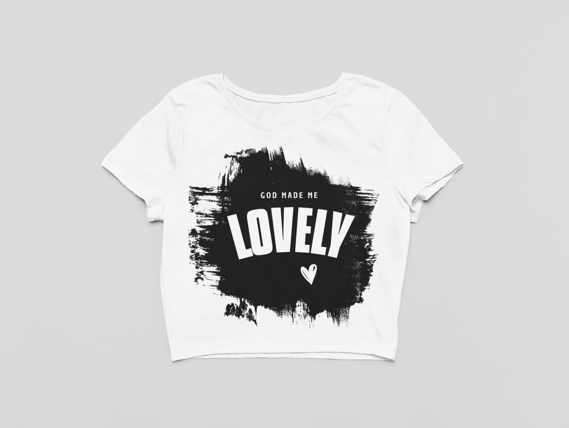 God Mad Me Lovely Women's Cropped Top (White)