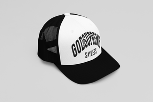 God is Supreme Sayless White and Black (Trucker Hat)