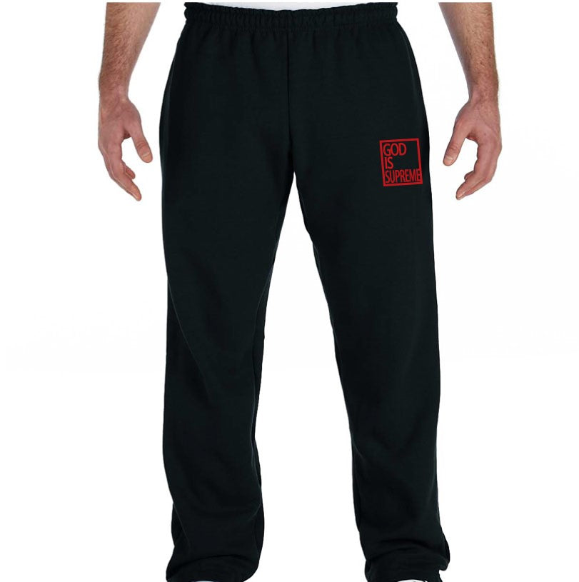 God is Supreme Black/Red Sweatpants - God Is Supreme 