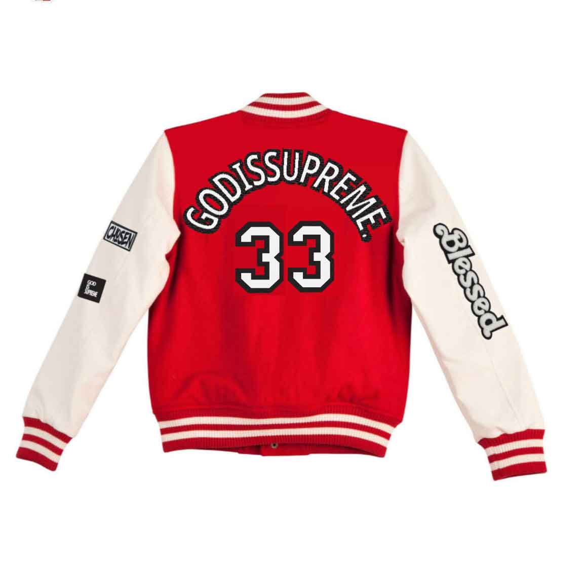 THE BEST Supreme Luxury Brand Basic Color Red White Bomber Jacket Limited  Edition