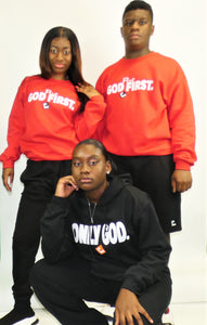 Put God First With Box/ Red Long Sleeves Sweatshirt