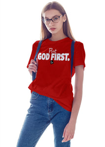 Put God First with Box / Red T-shirt