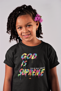 Multi Color Drip (Kids Black T-shirt)